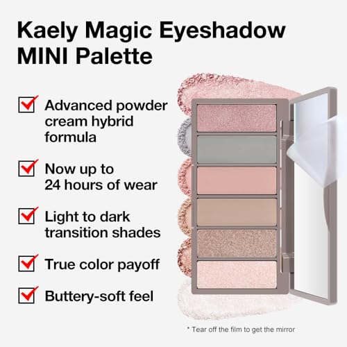 Kaely 6-Color Eyeshadow Palette – Waterproof, Pigmented Nude & Smoky