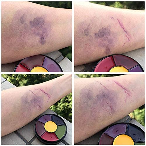 6-Color Bruise Wheel SFX Makeup Kit with 3 Stipple Sponges