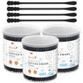 Black Organic Cotton Swabs, 600 Count - Soft Spiral Tips