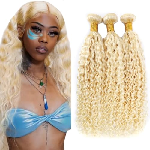 AuokMar 613 Blonde Water Wave Human Hair Bundles - 330g 16-20 Inch