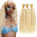 AuokMar 613 Blonde Water Wave Human Hair Bundles - 330g 16-20 Inch