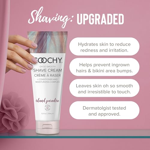 Coochy Shave Cream - Moisturizing Intimate Razor Gel - Island Paradise Scent - 3.4 Fl Oz