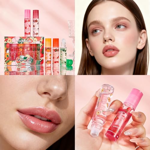 ADMD Tinted Lip Oil Roller - 6 Pack Hydrating Gloss