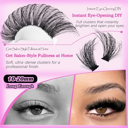 Anforlin Lash Clusters Kit 240pc DIY Eyelash Extensions 10-22mm