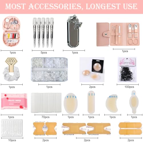 Women's Emergency Kit with 50+ Essentials - Compact Travel & Wedding Survival Bag