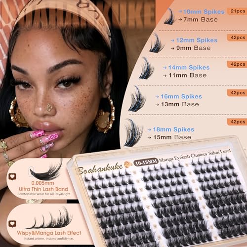Fluffy Manga Cluster Eyelashes 10-18mm Wispy DIY Extensions