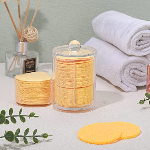 300 Count Compressed Facial Sponges Natural Face Sponges for Cleansing Disposable Facial Exfoliating Pads for Estheticians(Orange)