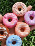 Donut Lip Gloss Keychain Set of 6 - Hydrating Fruit Scented
