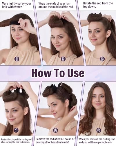 Posicurly 3-Piece Heatless Hair Curler Set - Satin Overnight Blowout Rods