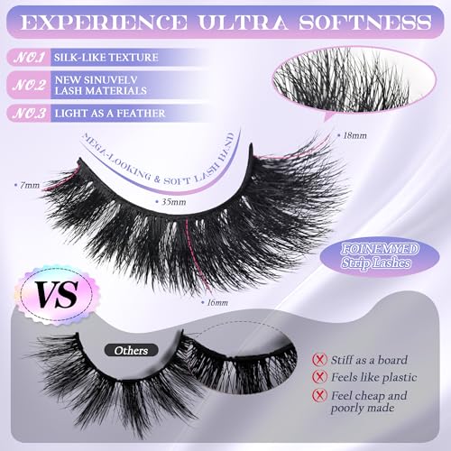 Faux Mink Strip Lashes 200D Volume 18MM Cat Eye (7 Pairs)