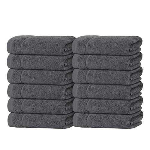 Tens Towels 12 Pack Washcloths 12x12 Inch Cotton