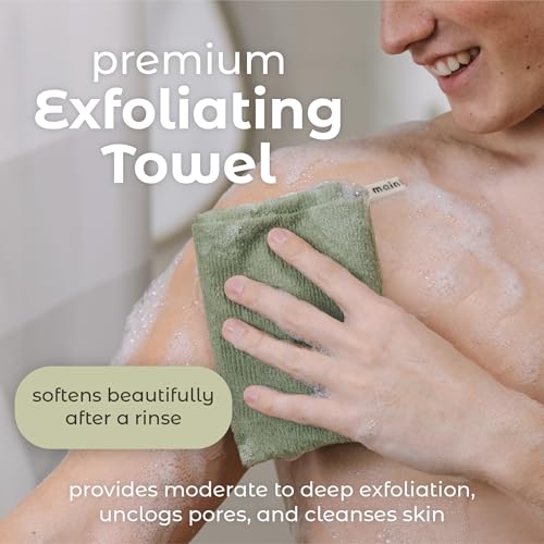 MainBasics Japanese Exfoliating Shower Towel - 3 Pack Nylon Body Scrubber