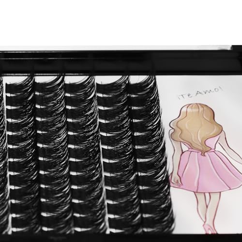 Bodermincer 120 Clusters/box Wide Cluster 3D Effect Glue Bonded Cluster Eyelashes Individual Eyelash Extension Eyelashes Bunches False Eyelashes Home Eyelash Extension (8MM)