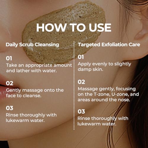 Rice Grain Scrub Cleansing Balm for Pore Refining Cleanser, Hydrating Facial Cleanser For Double Cleansing, Gentle Exfoliation, Korean Skincare, 4.06 fl. Oz