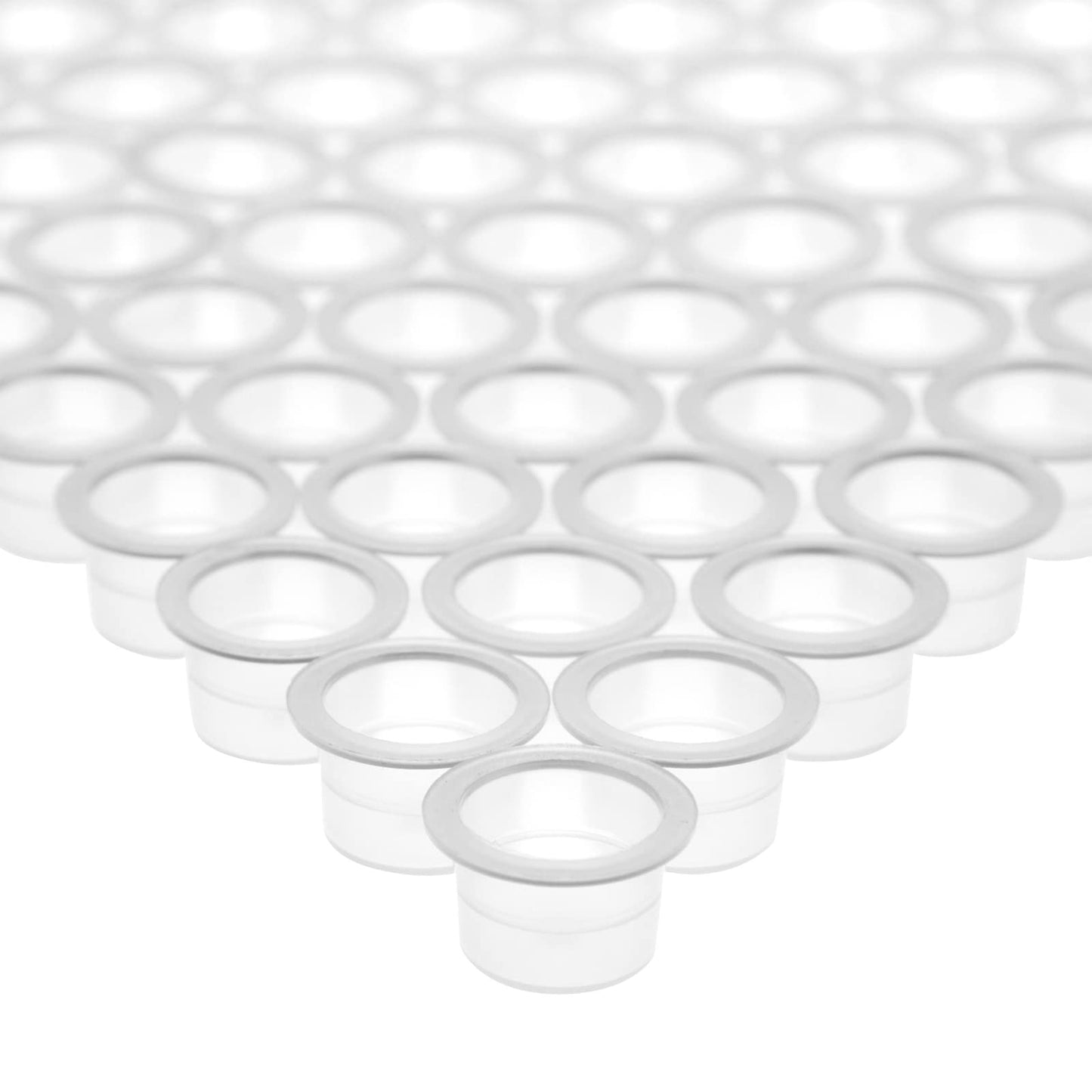 Stockroom Plus Medium Disposable Tattoo Ink Caps - Crystal Clear Ink Cups - Stable Wide Base Plastic Caps - Cup Organization & Tattoo Supply Organizer - 1000 Pack, 12mm ID/17mm OD/11mm H