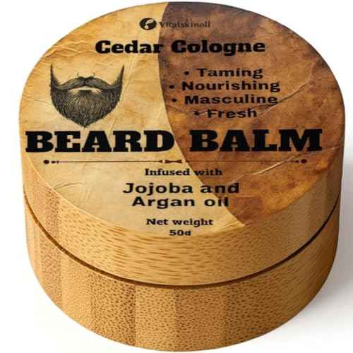 Beard Balm for Men, Cologne Scented with Shea Butter, Jojoba and Argan Oil, Nourishing and Taming Formula, 50g