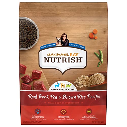 Rachael Ray Nutrish Premium Natural Dry Dog Food with Added Vitamins, Minerals & Taurine, Real Beef, Pea, & Brown Rice Recipe, 6 Pounds (Packaging May Vary) (Pack of 2)