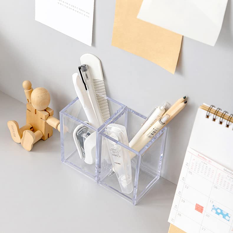 Newkita 3-Pack Clear Acrylic Makeup Brush Holder Cup