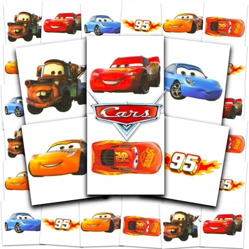 Disney Cars Temporary Tattoos for Kids - 72 Pc Pre-Cut Party Favors