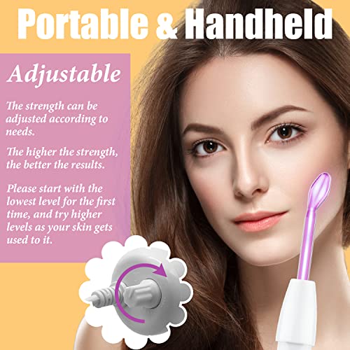 Uaike High Frequency Facial Wand 6 in 1 with Purple Glass Tubes