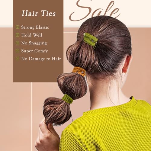 Hair Ties for Women Girls, 20 Pcs Boho Dual-Use Bracelets and Hair Tie for Thick Hair/Pony Tails, No Damage No Crease Elastics Hair Rubber Bands Ponytail Holders (Gorgeous)