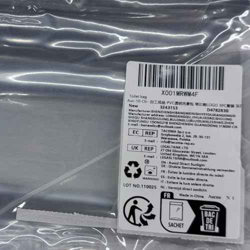 Aucuu 3 Pack Clear Travel Bags, TSA Approved Toiletry Bags, PVC Waterproof Travel Wash Bags Cosmetic Bag Transparent Pouch For Traveling