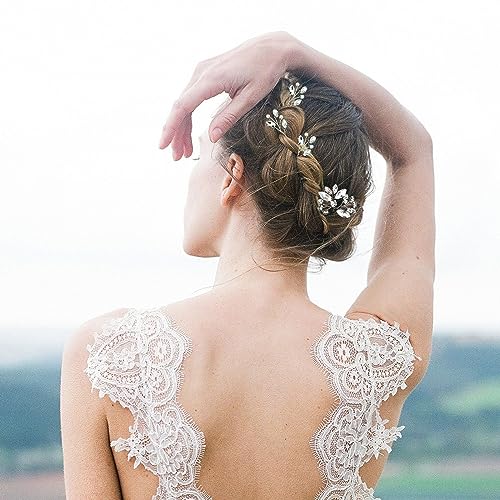 Silver Crystal Bridal Hair Pins - 5 Piece Set