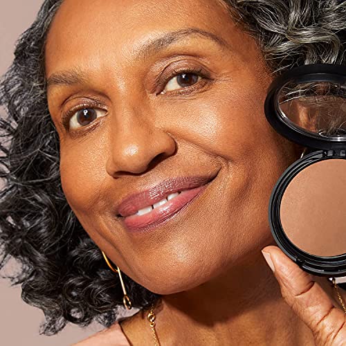 LAURA GELLER NEW YORK Baked Blush-n-Bronze 2-in-1 Bronzer Blush, Berry Bronze + Retractable Angled Kabuki Brush
