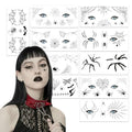 Halloween Spider Web Eye Tattoos - 10 Sheets Temporary Eyeshadow Stickers