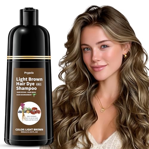 Light Brown Hair Dye Shampoo - Gray Coverage in 20 Min