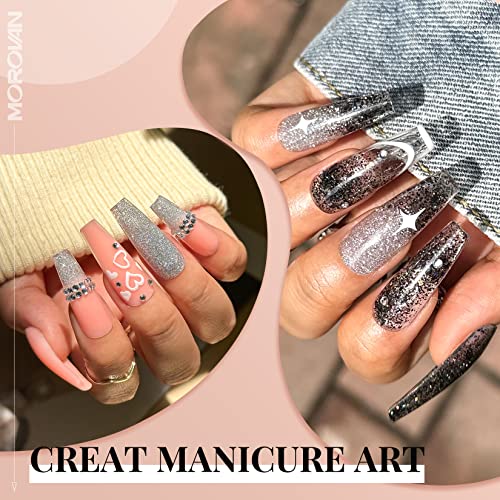 Morovan Poly Gel Slip Solution 120ml Nail Extension Gel Liquid Anti-stick Gel Solution with Brush Cup Nail Cleaner Nail Tips Clip Poly Nail Gel Liquid Solution for Polygel Easy DIY Poly Gel Nail