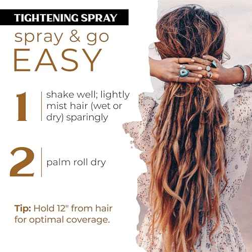 Dollylocks Dreadlock Tightening Spray for Locs - Dreadshop - Strengthen, Tame Frizzy Dreads, Residue-free for Loose Hair, 8oz