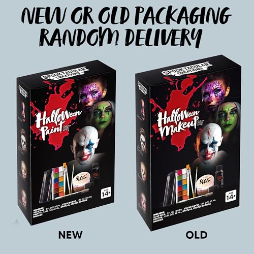 Halloween Makeup Kit with Wound Wax, Fake Blood & Face Paint