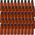 Mimorou 50 Pieces 4oz Plastic Squeeze Bottles with Disc Top Flip Cap Empty Amber Refillable Containers Small Travel Toiletry Bottles for Lotion Shampoo Oil Body Soap Creams