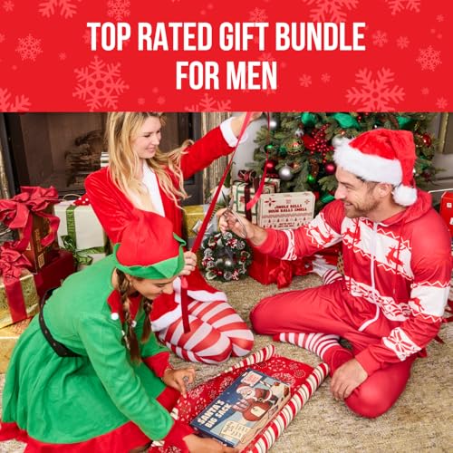 Happy Nuts Santa¡¯s Big Sack - Funny Holiday Gift Box for Men - 4-in-1 Men's Care: Comfort Cream, Hydrating Body Wash, Whole Body Deodorant Stick, Anti-Chafing Powder - Hilarious Gift Basket for Him