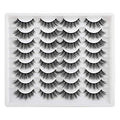 JIMIRE 16 Pairs Cat Eye False Eyelashes Fluffy Natural Fake Lashes 3D Volume Lashes Pack for Cat-Eye Look