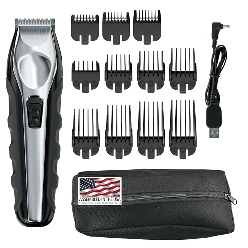 Wahl USA Lithium Ion Total Beard Trimmer for Men with 11 Guide Combs for Easy Trimming, Detailing, & Grooming ? Model 9888