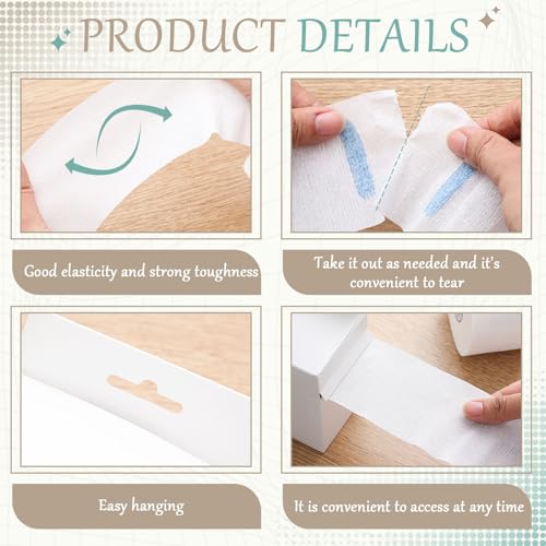 Marspark Disposable Barber Neck Strips with Hanging Dispenser – 5 Rolls, 400 Strips