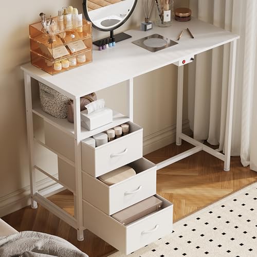 Nail Table with Electric Dust Collector & Drawers