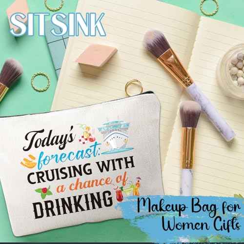 Cruise Essentials Gift Bags - 4 Pcs Cruise Travel Pouch Gifts Exachange Ideas, Life is Better on A Cruise Cosmetic Makeup Bag, Cruising Must Haves Accessories Bag, Gifts for Party Christmas