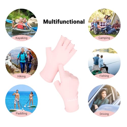 MelodySusie UV Fingerless Gloves for Gel Manicures - Blush Pink