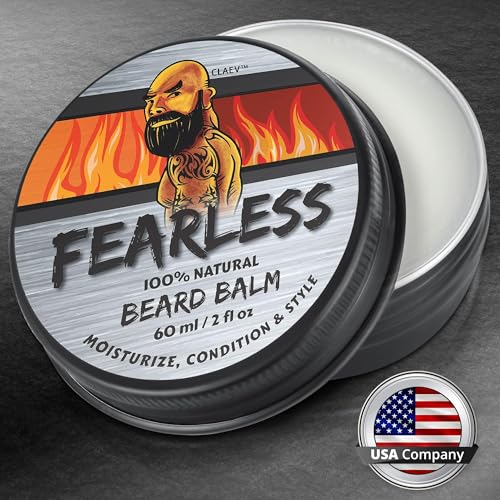 Beard Balm (2 oz, 5 Pack), 100% Natural Beard Conditioning & Styling Balm, Designed for Rugged, Active, or Outdoorsy Men, Includes Shea Butter, Natural Beeswax, Cedarwood Oil, Claev is a US Company