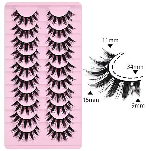 Manga Lashes 16mm - 10 Pairs Anime Cosplay Eyelashes