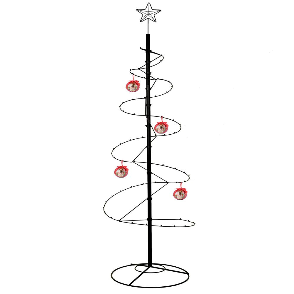 HOHIYA 7 Ft Metal Christmas Tree Spiral Wrought Iron Ornament Display Stand Hanger Wire Hook Hanging for Halloween Swarovski 2024 Decorations Gift Taiwan Made Black