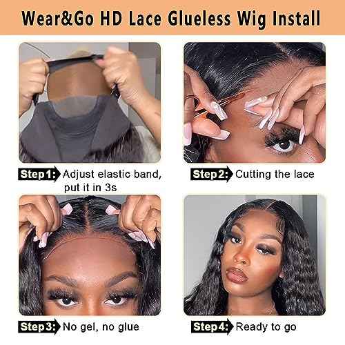 Glueless Wigs Human Hair Pre Plucked Pre Cut 4/27 Highlight Ombre Honey Blonde Curly Bob Wig Human Hair for Beginners 4x4 Deep Wave Lace Closure Glueless Wigs for Black Women 10 Inch