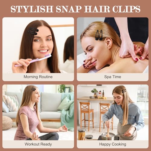 Black Snap Hair Clips 2 inch - 50 Pack Barrettes