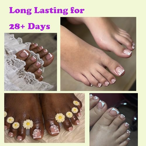 SITELENABY 150pcs Square Toe Nail Tips - French Gel Press On Nails, Full Cover, 15 Sizes, Durable & Easy to Apply