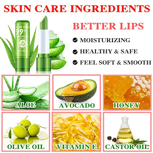 Aloe Vera Temperature Color Change Lipstick Set - 4 Pc