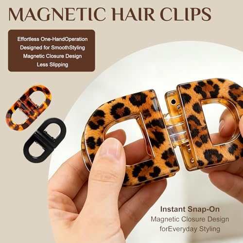 Magnetic Hair Clips for Women - 2-in-1 No-Crease Design