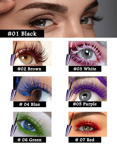 LYSdefeu 07# Red Waterproof Colored Mascara for Halloween & Cosplay Makeup